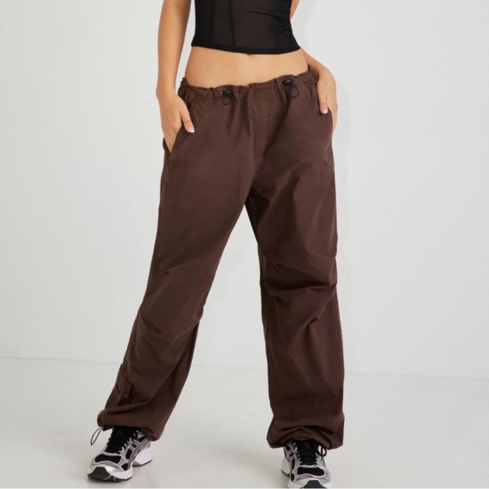 GARAGE Brown Paxton Parachute Pants